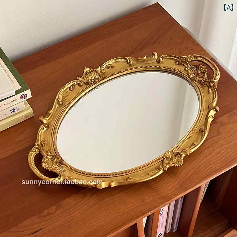 レトロ ガラス ミラー トレイ イン リビング ルーム 装飾品 アロマセラピー ジュエリー ディスプレイ ..