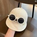 ベビー 帽子 韓国 クール 取り外し可能 メガネ 付き 子供用 夏用 つばの広い サンハット カジュアル キッズ シンプル