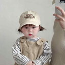 ベビー 帽子 春秋 野球帽 韓国 シンプル 文字 刺繍 ダックビル キャップ 男の子 女の子 サンハット カジュアル キッズ
