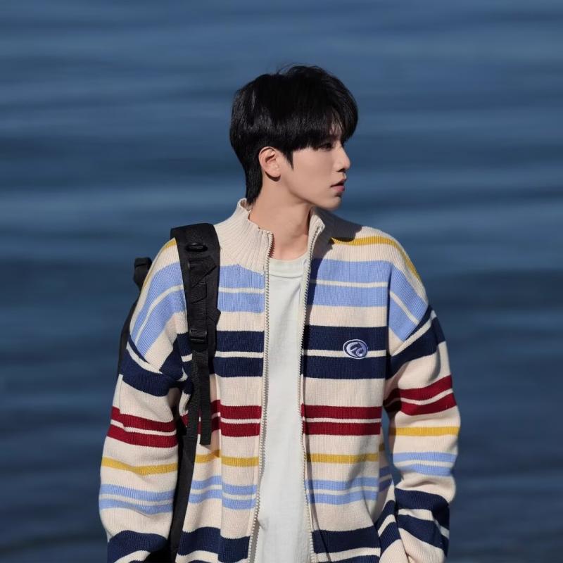 니트 가디건 맨즈 가을 겨울 V넥 무지 루즈 피트 릴렉스 영륜풍 아우터 남성용 신사 살색 진청 블랙 청록 폴리에스테르