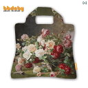レトロ 油絵 バラの花 クラシック 折りたたみ 布 ショッピング 環境に優しい バッグ 大容量 食料品 ハンドバッグ ショルダーバッグ