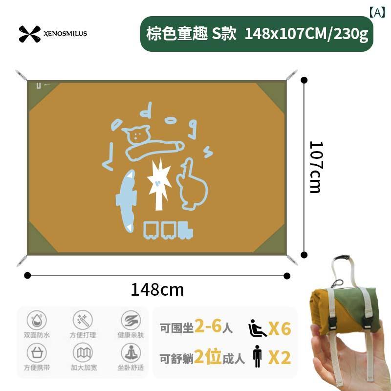 Leisure Sheet - 屋外用 ピクニック マット ミニ ビーチ キャンプ用 布 防湿 軽量 防水 耐摩耗性 ポータブル 折りたたみ クッション 持ち運び