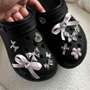 クロックス ホール シューズ 電気 メッキ ピンク バタフライ ベア ラブ バックル ジュエリー アクセサリー DIY ハンドメイド ボウ フラワー
