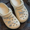 クロックス 靴 フラワーホール アクセサリー 豪華 金属 チェーン バックル 装飾 リボン カジュアル かわいい フラワー おしゃれ