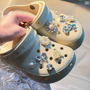 クロックス ホール シューズ アクセサリー シューズフラワー バックル パフメタル 装飾 カジュアル かわいい おしゃれ