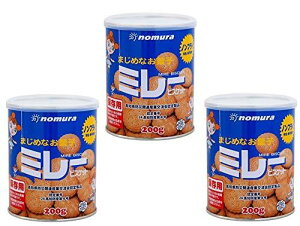 まめやの開発商品 野村煎豆加工店 保存用 ミレービスケット缶 (ノンフライ) 190g×3缶