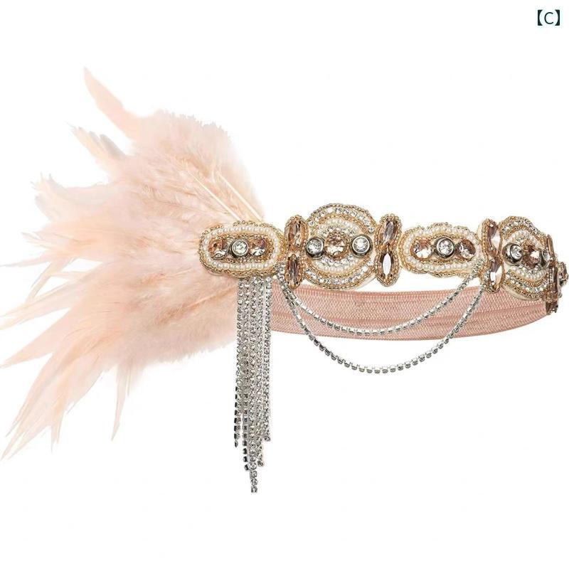 1920年代の フラッパー ヘッドバンド ギャツビー 20年代の パーティー ドレス フライング ウェーブ アクセサリー髪飾りと 3