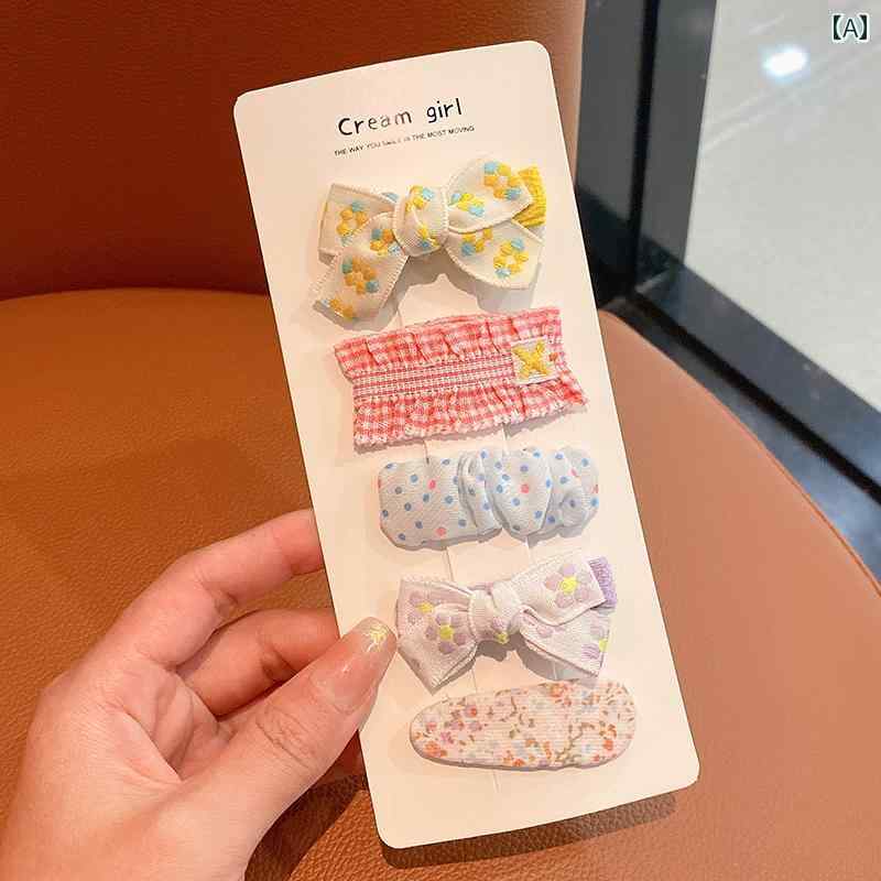 ベビー ボウ ヘア ピン 女の子 布で包まれ 髪 傷つけない 額 前髪 クリップ BB 子供用 アクセサリー 小..