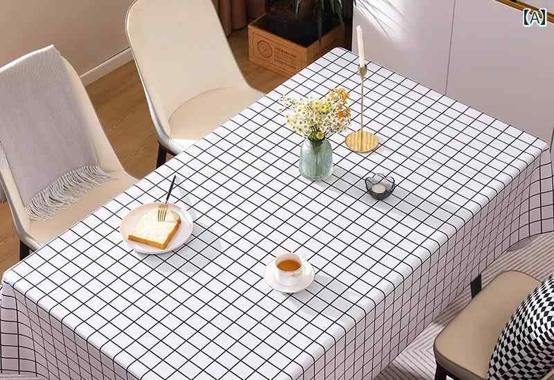 小さめ チェック柄 テーブルクロス 防水・耐油性 洗える PVC シンプル カラー テーブルウェア おしゃれ..