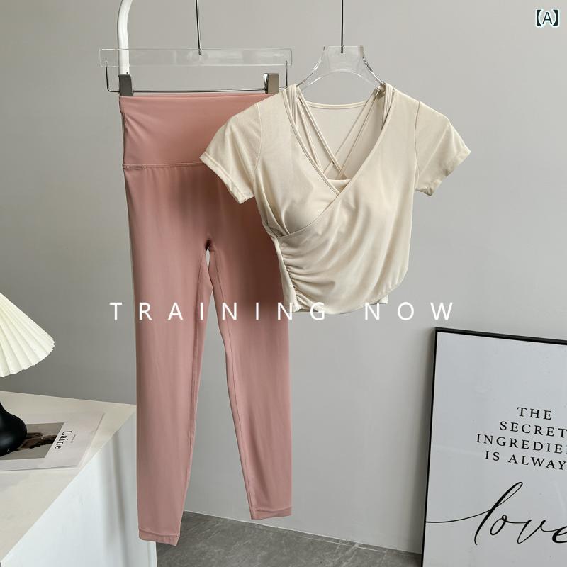 Tops - 女性用 ヨガ スーツ 夏用 豪華 プロ 仕様 ピラティス ウェア ジム スポーツウェア 2025年 .シンプル.カラフルカラー.オシャレ