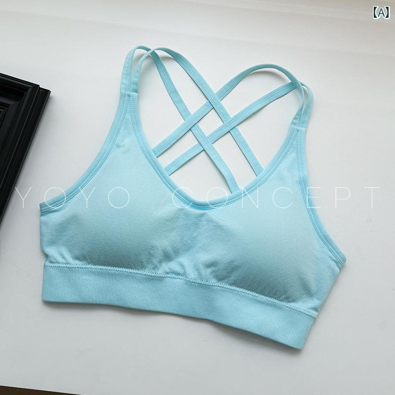 ヨガ スポーツ フィットネス 速乾 ピラティス トレーニングウェア ブラトップ キャミソール 背中クロス..