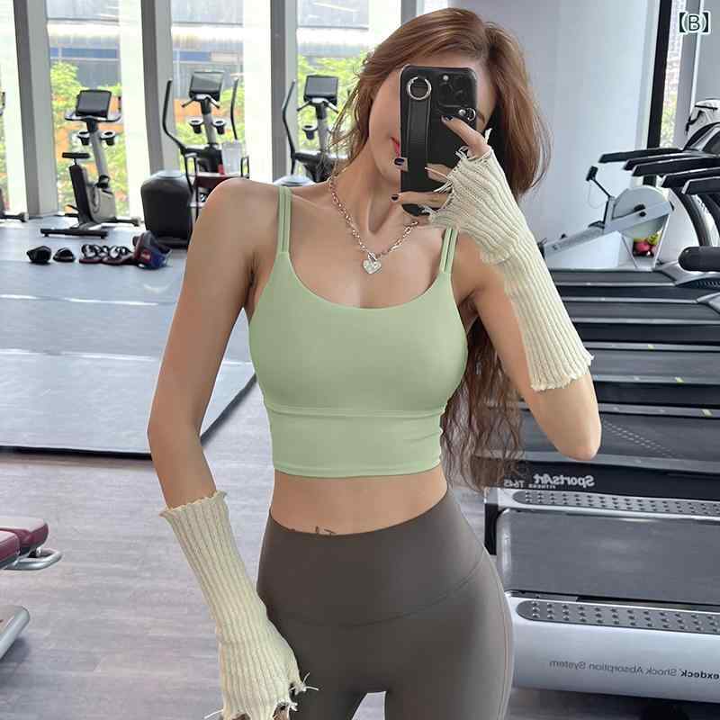 女性用 スポーツブラ ランニング フィットネス ストラップ ピラティス トレーニン...