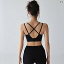女性用 スポーツブラ カップ 背中開き ピラティス トレーニング フィットネス ブラトップ 夏用 ヨガウェア クロスデザイン おしゃれ