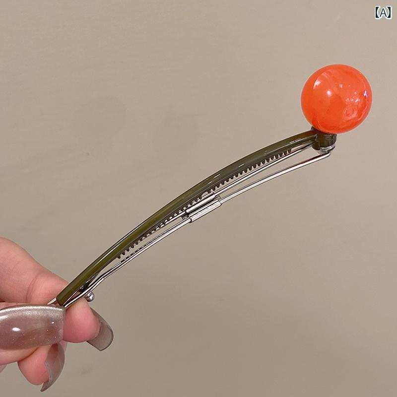 韓国 コントラストカラー 小さめ 花 カエル バックル ストレート ヘア ピン 女性 豪華 後頭部 団子 202..