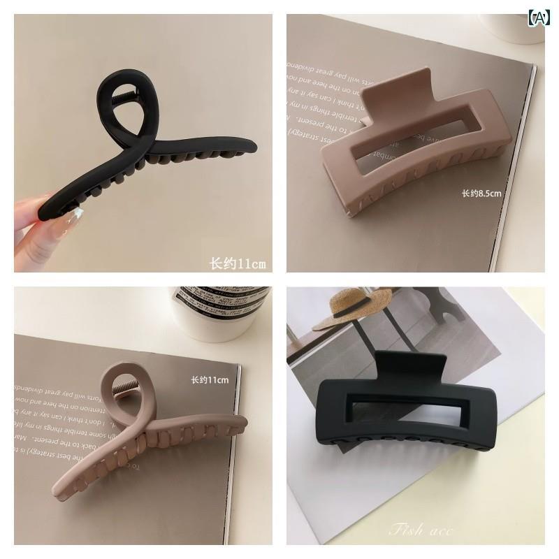 冬 女性用 ミディアム マット ヘア クリップ 後頭部用 サメ シンプル ピン 優しい アクセサリー おしゃれ エレガント