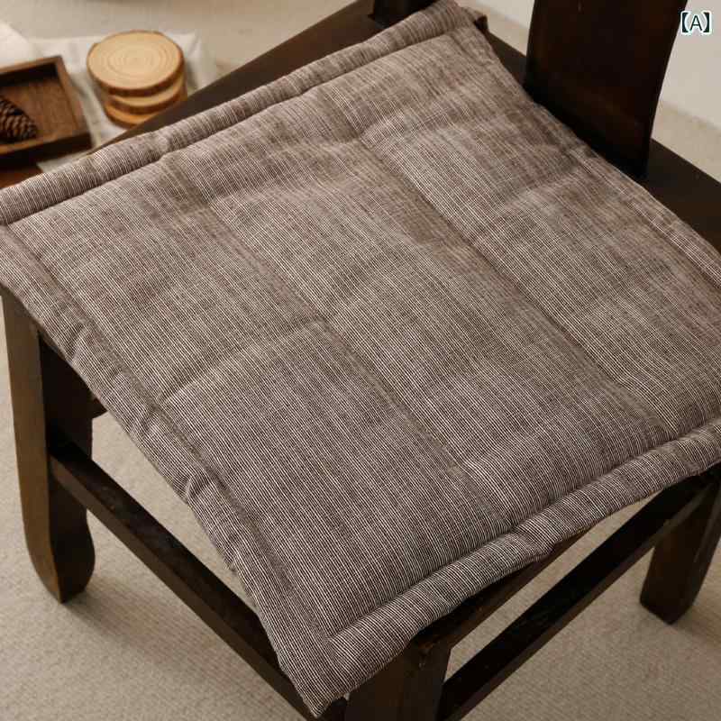 シンプル 薄手 クッション 綿麻 ダイニングチェア パッド 滑り止め 車 夏 オフィス ベンチ シート 長時..