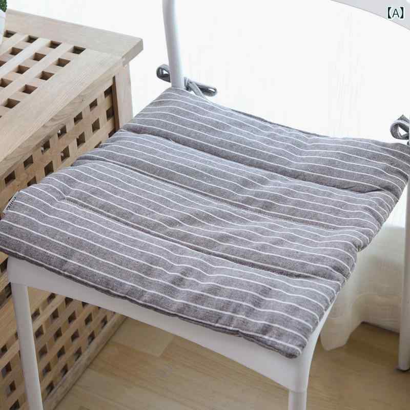 シンプル 夏 薄手 クッション 綿麻 椅子 パッド 滑り止め オフィス 長時間 学生 車 スツール ダイニングチェア カジュアル