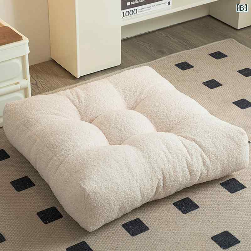 クッション 椅子用 お尻用 大学生用 テディ ベルベット 厚手 ベンチ 教室用 スツール ふかふか 冬用 オフィス用 シート インテリア [2]