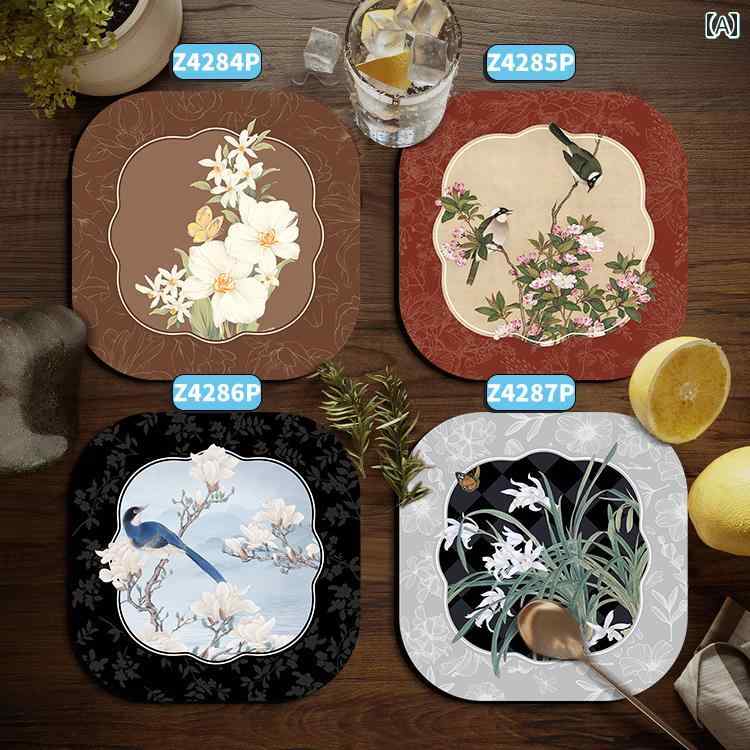 コースター 断熱 マット 珪藻土 吸収 速乾性 家庭用 ティーカップ 火傷防止 豪華 キッチン インテリア エレガント チャイナ