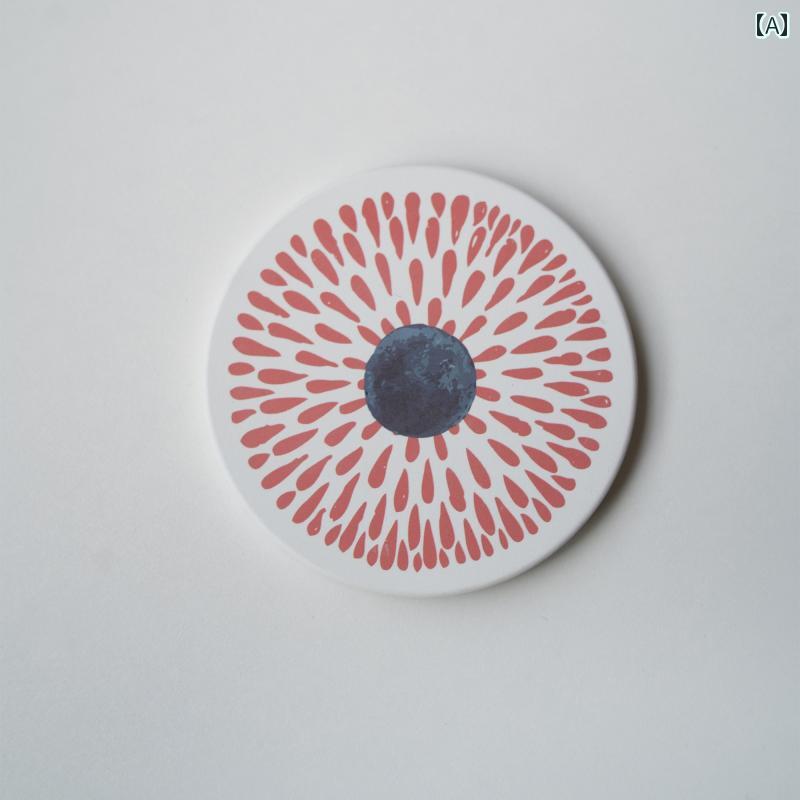 珪藻土 セラミック 吸収 コースター 速乾性 スタイル 断熱 パッド 火傷 防止 ティー 北欧風 インテリア キッチン かわいい