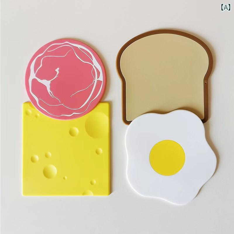 かわいい ハンバーガー おしゃれ コースター レストラン 防水・ 耐油 マット 厚手 PVC コーヒー カップ 断熱 滑り止め