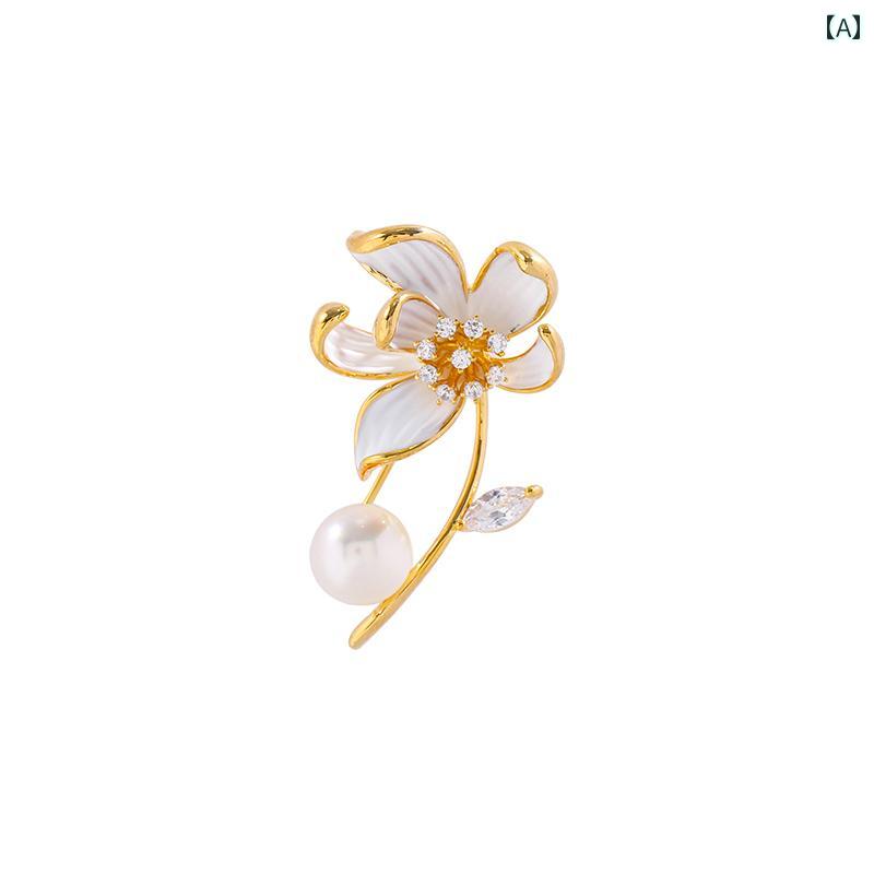 ロータス ブローチ 女性用 コサージュ 多用途 ニッチ セレブ 軽い 豪華 スーツ アクセサリー 個性 かわいい おしゃれ エレガント