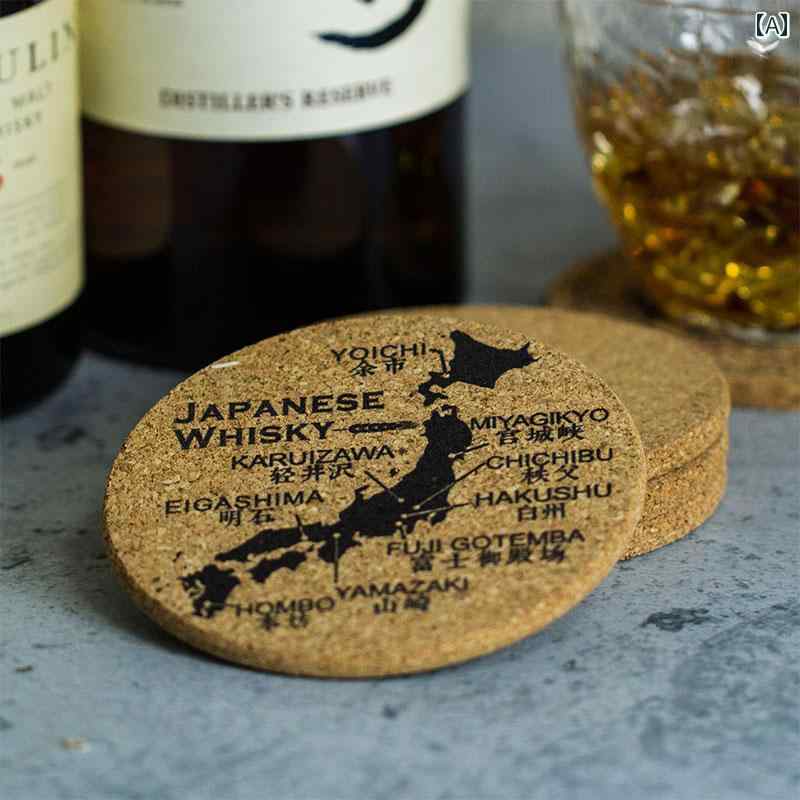 コルクコースター スコッチ ウイスキー マップ 和風 インズ バー ワインコースター インテリア キッチン モダン シンプル ヨーロピアン