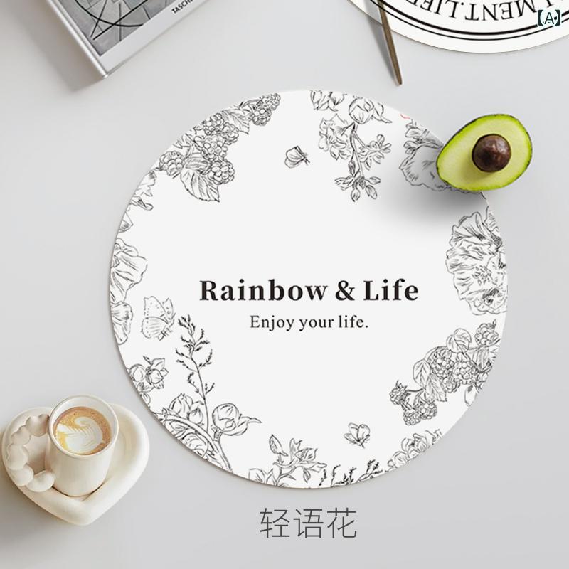 コースター 軽量 豪華 プレースマット 断熱 パッド 滑り止め 防水 耐油 やけど 防止 丸型 テーブル マット カップ エレガント