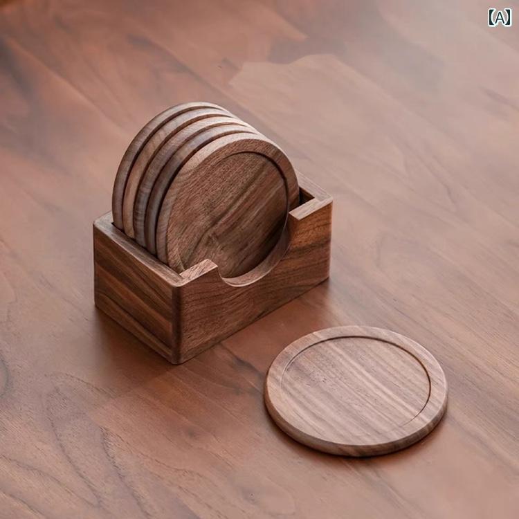 クルミ コースター 無垢材 ティー 木製 断熱 パッド 耐熱性 工藝茶 トレー やけど防止 ティーマット ベース インテリア キッチン