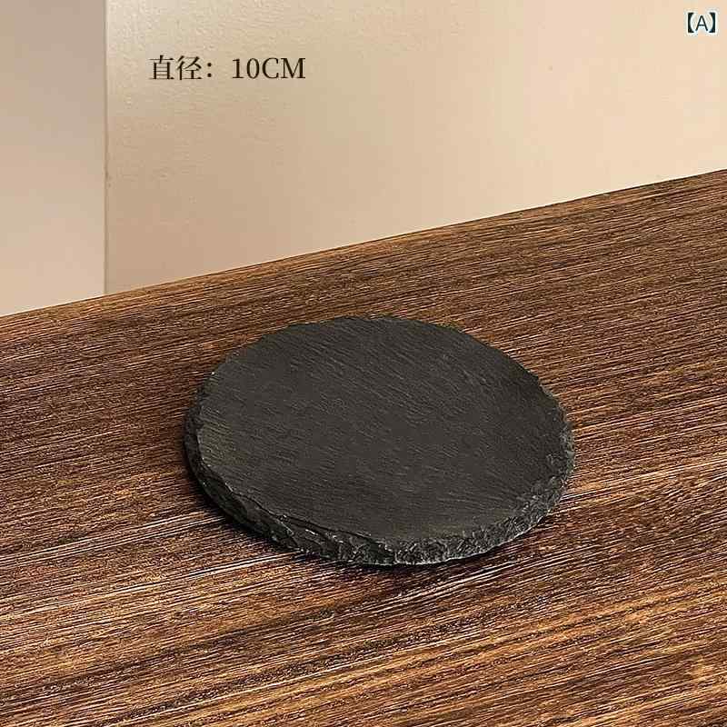 ブラック ナチュラル ロック コースター ティーカップ ソーサー スレート 鍋 つかみ ウイスキー カクテル インテリア キッチン