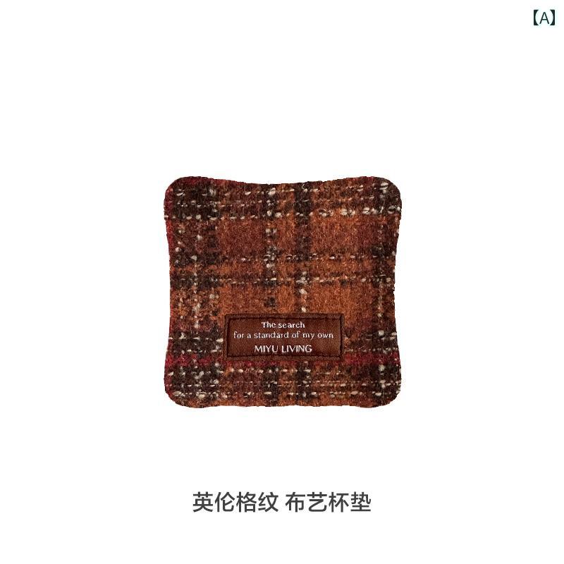 生地 ニット コースター 耐熱 ティーカップ マット レトロ テーブルデコレーション プレースマット デスク トップ 断熱 パッド