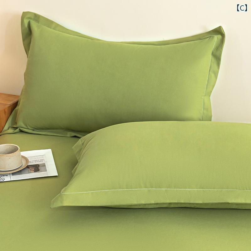 枕カバー 1組 綿 家庭用 2枚セット ペア おしゃれ シンプル コットン カラー パステルカラー ピローケース 寝具 四季対応