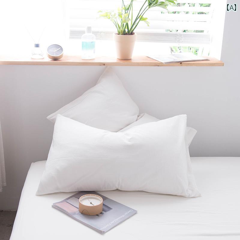 シンプル 枕カバー シングル ピース ウォッシュドコットン 綿 夏用 クール 1組 2枚ペアセット チェック柄 ギンガム おしゃれ