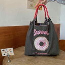 ボール チェーン 刺繍 ショッピングバッグ ハンドバッグ オックスフォード 布 ナイロン 防水 手持ち エコバッグ ドーナッツ ポップ(4)
