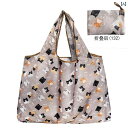 厚手 バッグ 女性用 ショッピング 折りたたみ式 大容量 フラワー 花柄 ねこ うさぎ かわいい チェック ストライプ エコバッグ