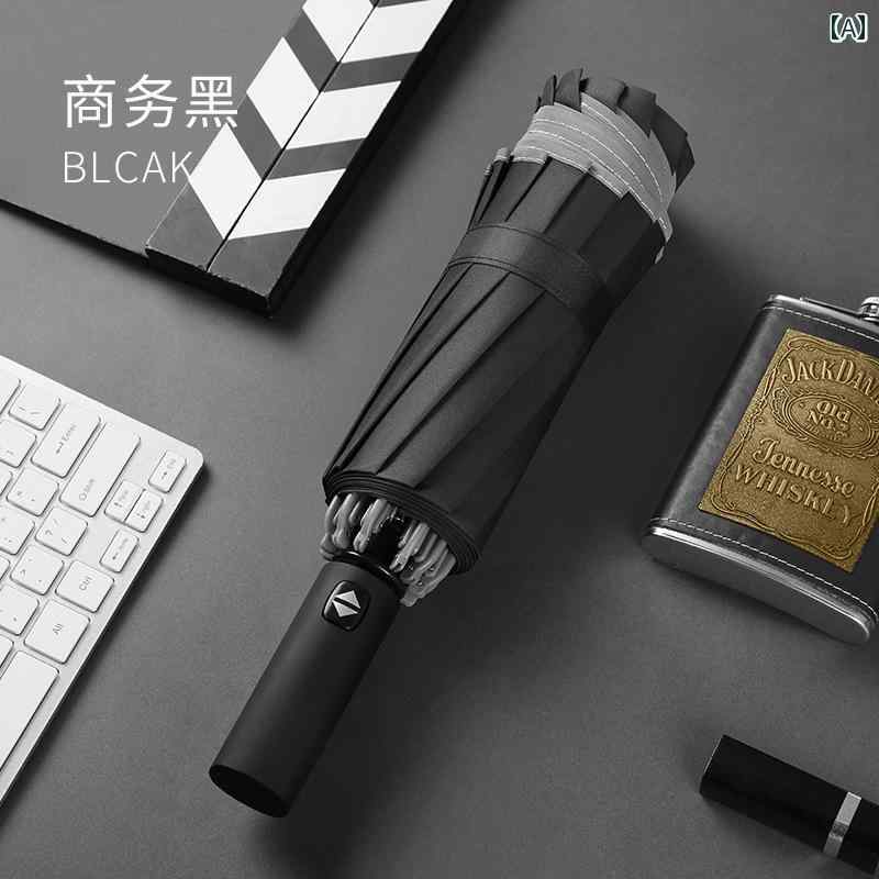 全自動 逆 傘 折りたたみ メンズ 車 大型 強化 厚手 強風 耐性 デュアル 紫外線対策 おしゃれ シンプル 日用品 持ち運び コンパクト