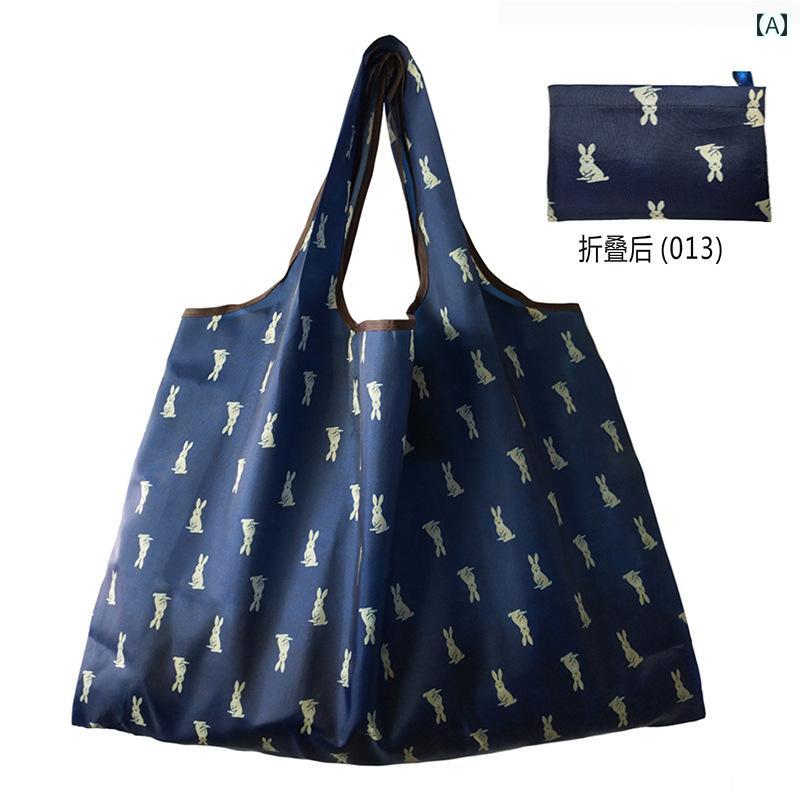 韓国 ママ ショッピング バッグ 折りたたみ式 スーパー マーケット ポータブル 軽量 ハンドバッグ 環境に優しい ショルダーバッグ