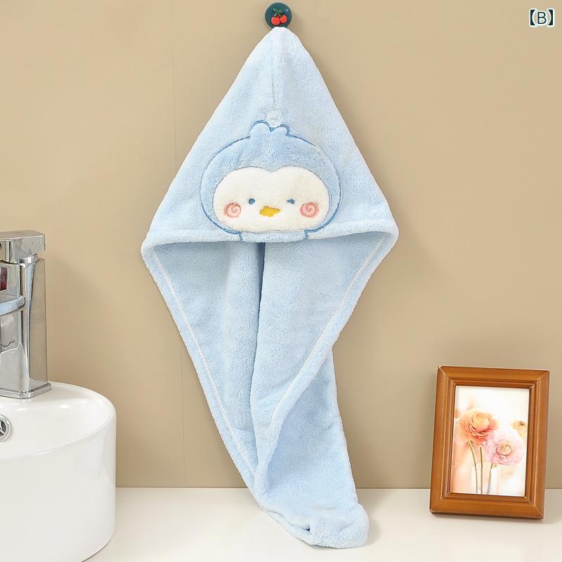 ドライ ヘア キャップ 水分 吸収 素早く乾きます 女の子用 シャンプー バッグ 厚手...