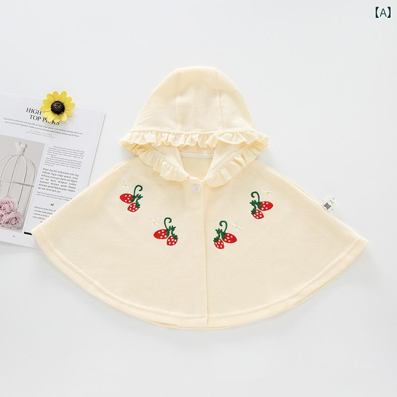 赤ちゃん お出かけ用 マント ベビー 2025 春秋 子供用 防風 ショール 女の子 小さい アウター コート キッズ かわいい コットン