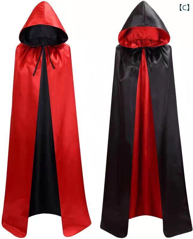 ハロウィン コスプレ 死神 吸血鬼 魔法使い ローブ パーティー 大人 子供用 単層 黒 マント 赤 ずきん キッズ コスチューム 3