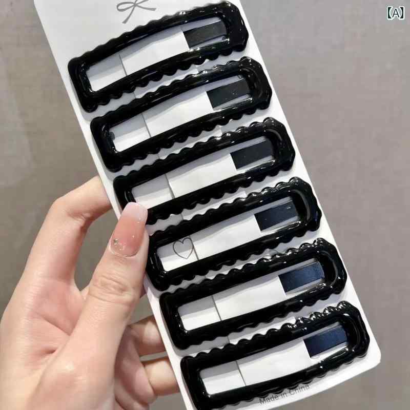 スクエア ヘアクリップ ヘアピン モノトーン ケース付き ヘアメイク ヘアセット ラウンド シンプル お..