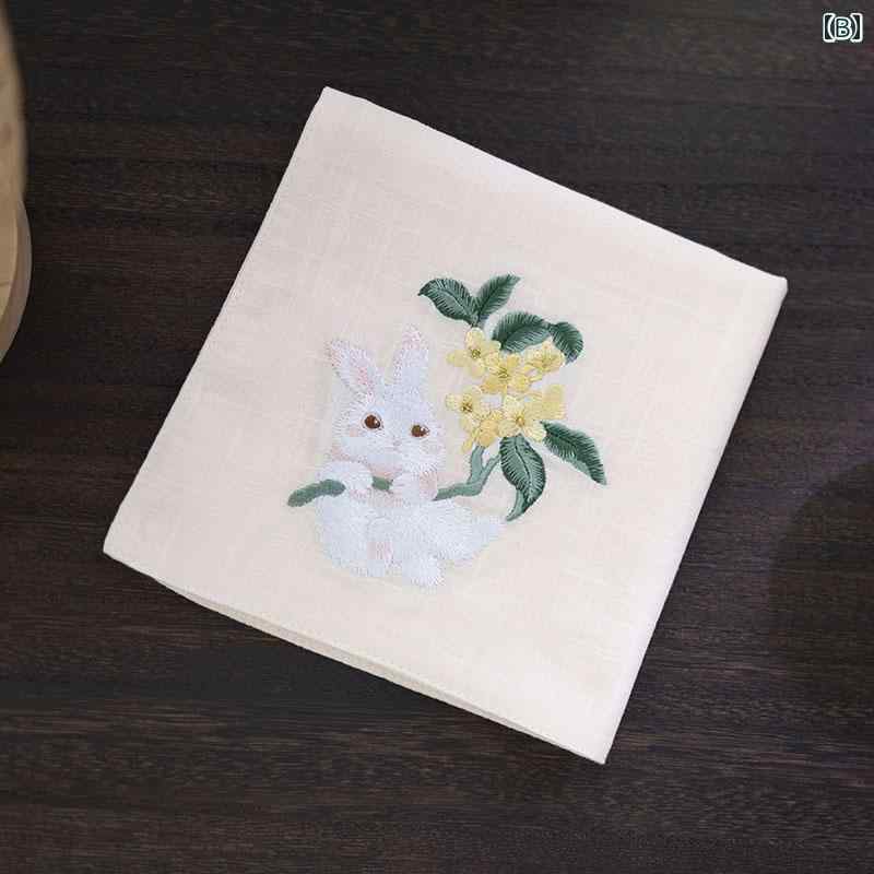 ハンカチ 刺繍 アンティーク チャイナ風 メンズ レディースの な ギフト 吸 汗性 ...
