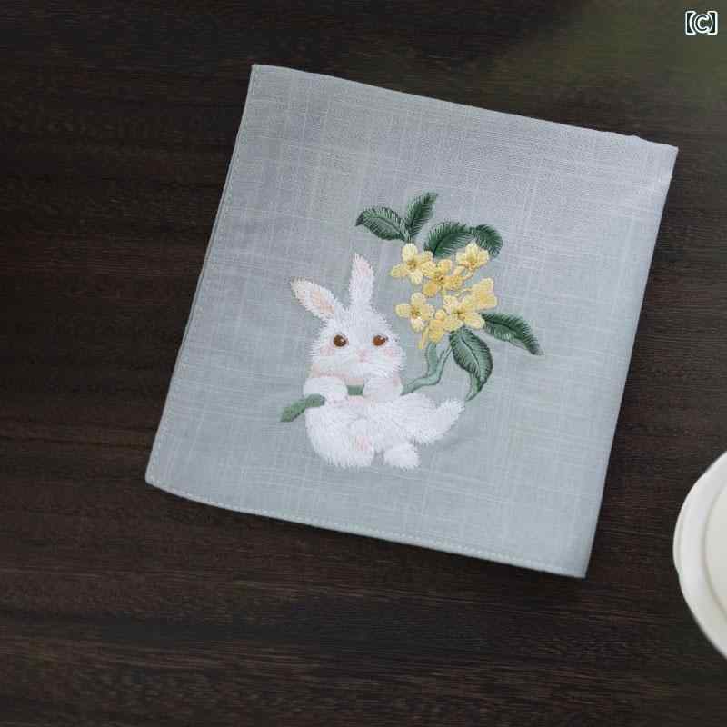 ハンカチ 刺繍 アンティーク チャイナ風 メンズ レディースの な ギフト 吸 汗性 ...