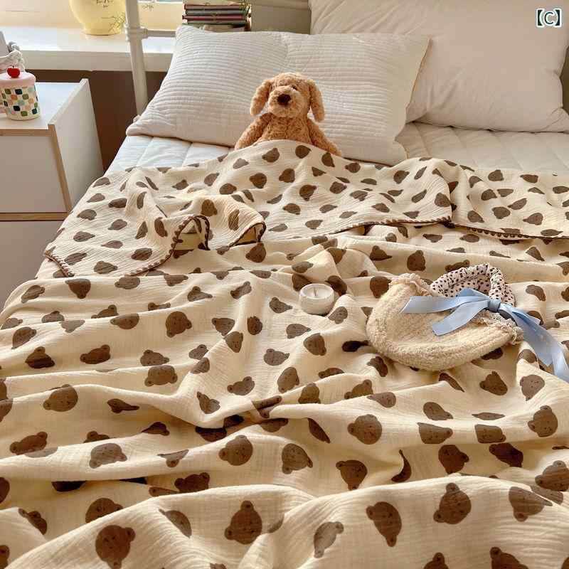 LINEAR shopの水玉模様 子犬 A型 厚手 綿 しわ 糸 ブランケット 春夏用 オフィス用 エアコン インテリア コットン カジュアル かわいい｜アングル3