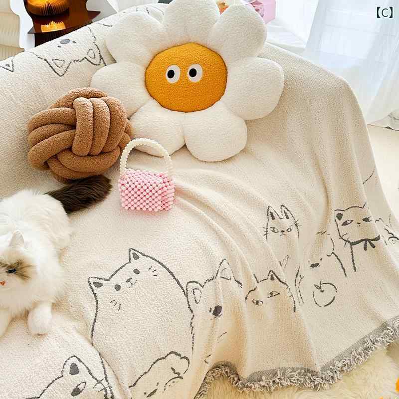 ワンピース フル カバー ハーフ エッジ ベルベット ソファ タオル ソファカバー 布 インテリア リビング カジュアル かわいい [3]