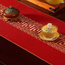 チャイナ風 テーブル フラグ 赤お祝い ティーマット 茶 布 ティーテーブル 生地 ストリップ クロス クッション カスタマイズ