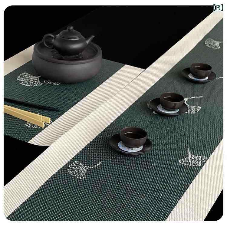 チャイナ風 テーブル フラグ マット ティーテーブル クロス 禅 防水 ティーマット ダイニング 軽量 豪華 ロング ストリップ