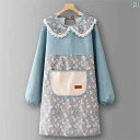 綿 エプロン年 キッチン 家庭 料理 耐油 防水 長袖 オーバーオール ウエスト 作業服 女性用 ホームインテリア シンプル カジュアル