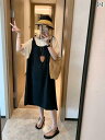 妊婦 ドレス 夏 2025 スプライシング フェイクツーピース 重ね着風 サスペンダー スカート ニット クール かわいい カジュアル