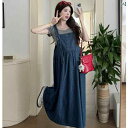 妊婦 ドレス 夏 豪華 2025 ゆったり デニムオーバーオール スカート Tシャツ スーツ 2点セット かわいい カジュアル